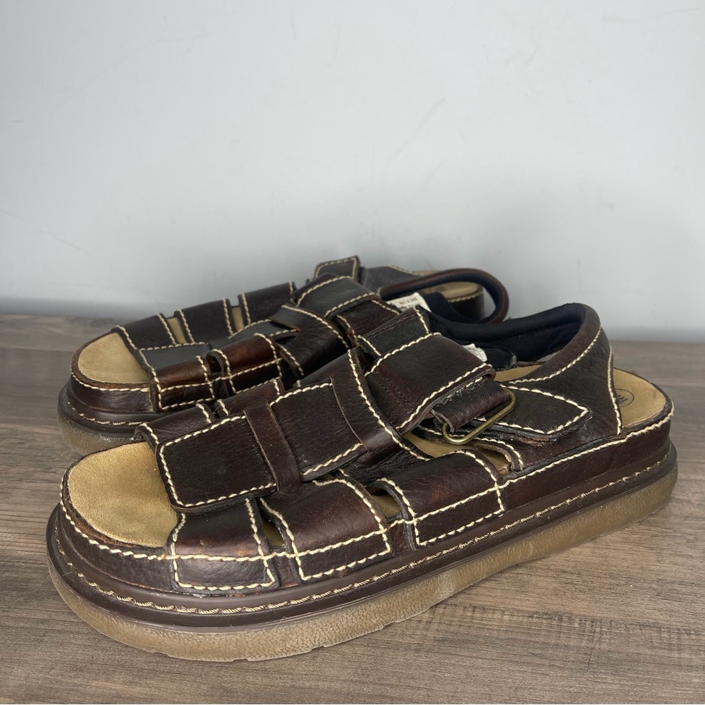 Men’s Brown y2K brown platform chunky Sandals with Velcro‎ Straps 10